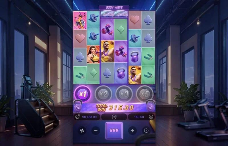 Mighty Mania — skrin akhir sesi dengan jumlah kemenangan